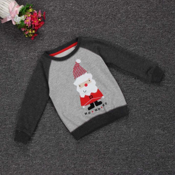 Baby Girl Boy Natale Maniche Lunghe Maglione Camicia Bambini bambini Primavera Autunno Babbo natale Camicie Abbigliamento