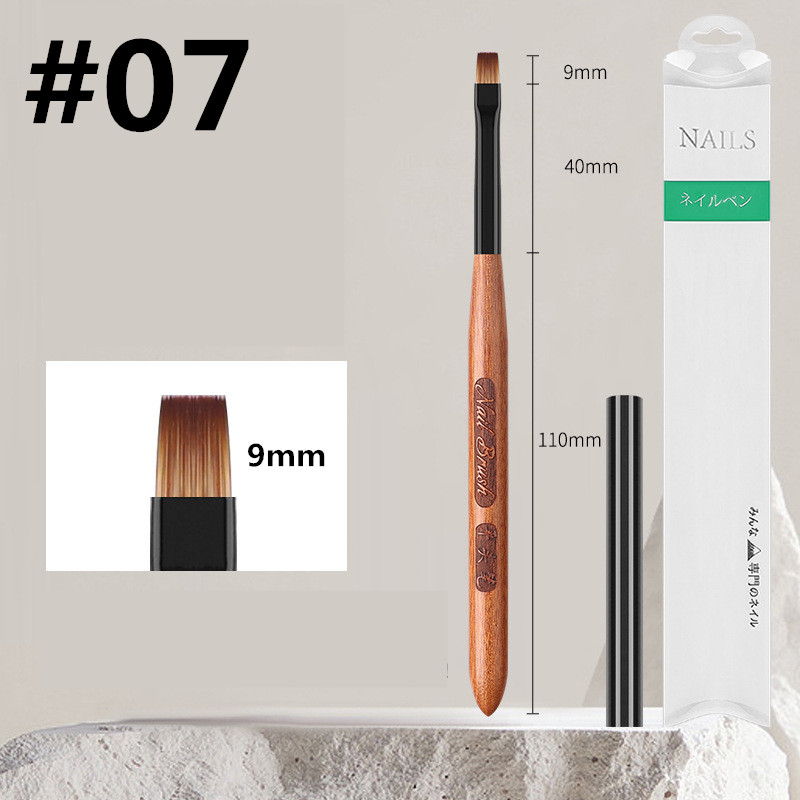 Sandelträhandtag gradient blommande borstar effekt nagel uv-gel liner borste ritpenna ränder blommor nagelkonst målningsverktyg: Armégrön