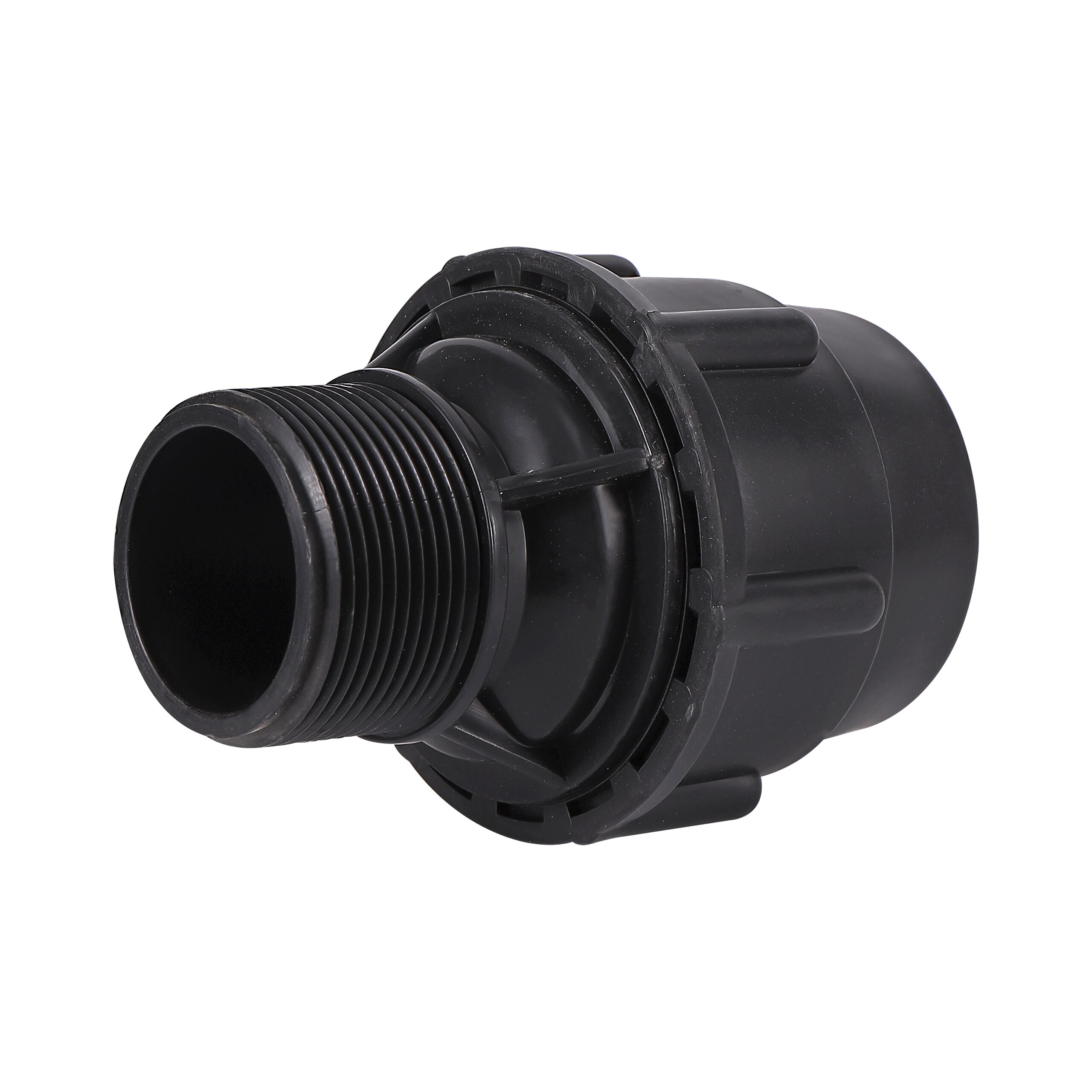 Musta pe vesiputki suora alennusliitin 20/25/32/40/50mm pe pvc putkiliittimet 1/2 &quot; 3/4 &quot; 1 &quot; 1.2 &quot; 1.5 &quot; uroskierreadapteri