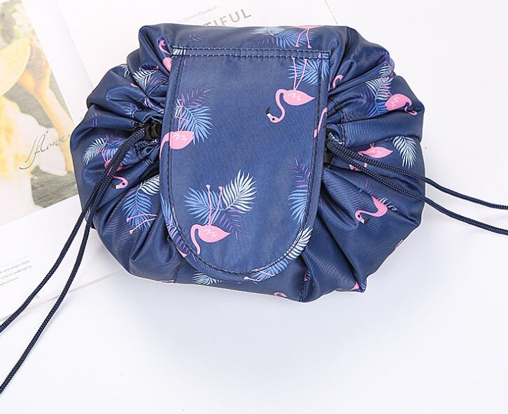 Vrouwen Meisje Maandverband Pouch Servet Handdoek Opbergtas Credit Kaarthouder Cosmetica Trekkoord Magic Lui Opbergtas Sport Bag: Navy blue