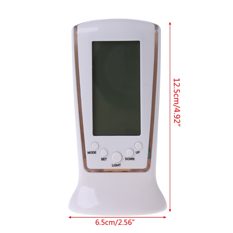 Digitale Lcd Wekker Kalender Thermometer Achtergrondverlichting Home Essentiële Wit Digitale Elektronische Klok