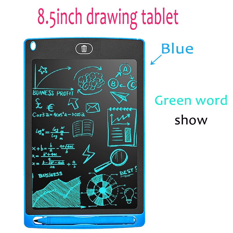 8.5inch LCD Writing Tablet Children&#39;s Magic Blackboard Digital Drawing Board Kids Tablet Painting Pad Educational Toys for: 8.5inch blue single