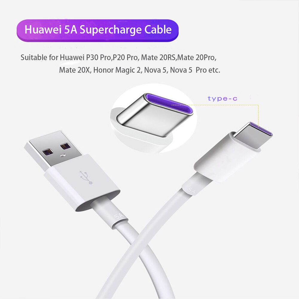 Originele Huawei Fast Charger 40W Supercharge Type C Kabel Voor Huawei P30 P40 P10 P20 Pro Lite Mate 9 10 Pro Mate 20 V20