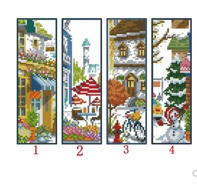 seasons 3 Craft Stich Cross Stitch Bookmark Christmas Plastic Fabric Needlework Embroidery Crafts Counted Cross-Stitching Kit 2