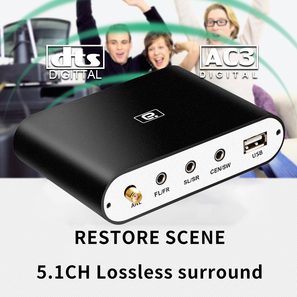 Décodeur Audio DA615H 5.1CH, récepteur Bluetooth 5.0, adaptateur Audio sans fil DAC, AC3 DTS Coaxial optique U Play, HDMI ARC 3.5mm RCA