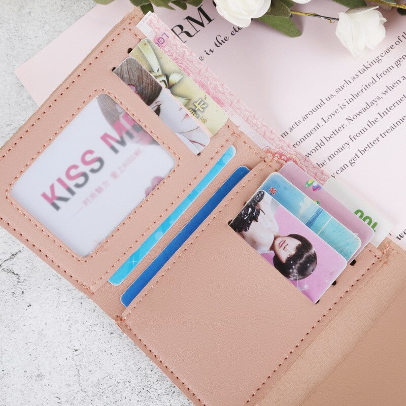 Novo estilo mini carteira com três desconto amor bordado 2021 moda estudante bolsa de cartão carteiras de luxo para as mulheres embreagem