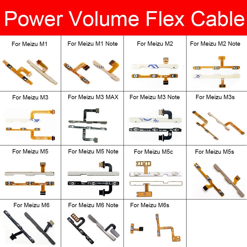 Volume & On Power Flex Cable For Meizu Meilan M1 M2 M3 M3s M5 M5s M5c M6 M6S Max Note Switch Button Key Side Flex Ribbon Repair