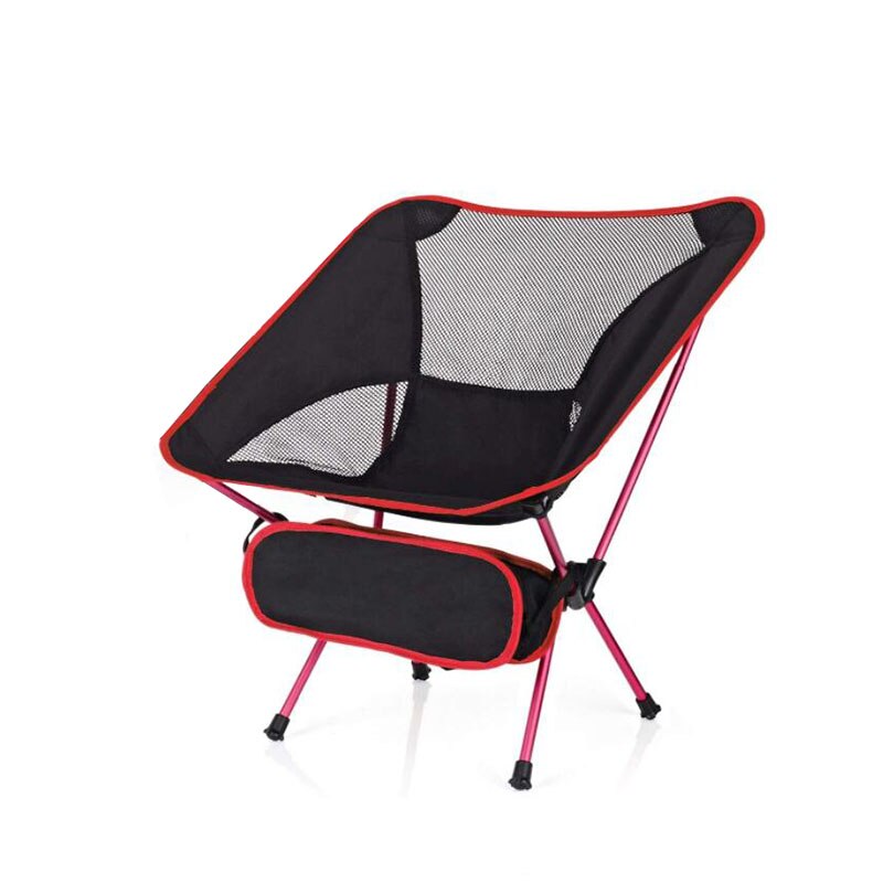 Chaise pliante de Camping Portable Ultra légère, sac de rangement pliable pour Camping en plein air randonnée: Rouge