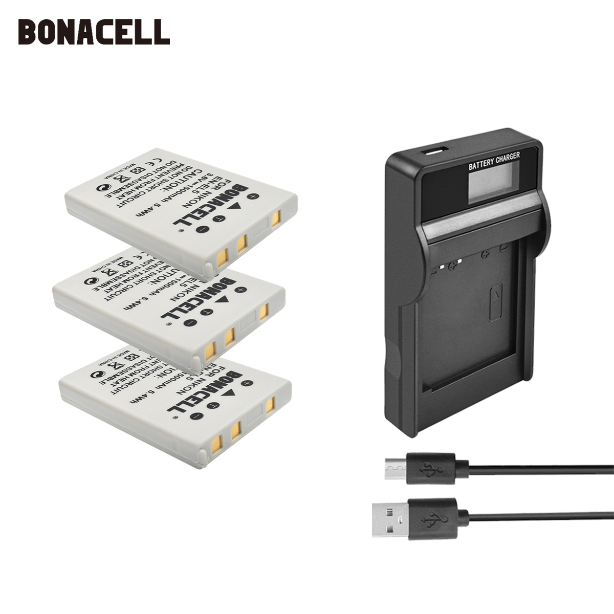 Bonacell 1500mAh EN-EL5 Digital Camera for Nikon Coolpix P4 P80 P90 P100 P500 P510 P520 P530 P5000 P5100 L50