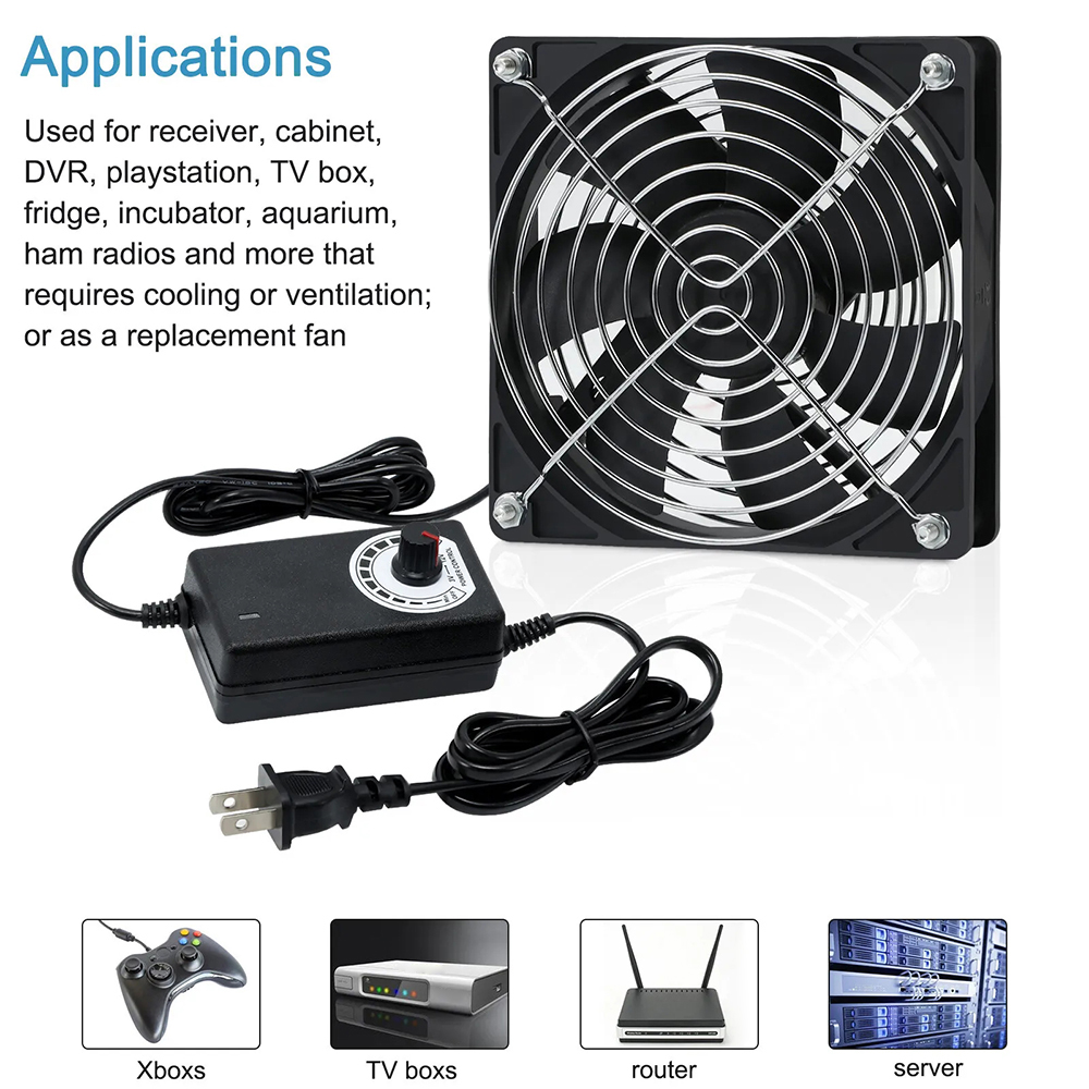 120mm 3000 obr./min wentylator chłodzący z kontrolerem 12cm 12V 220V Btc obudowa maszyny stacja robocza szafka grzejnik wentylator serwerowy 2024 nowość