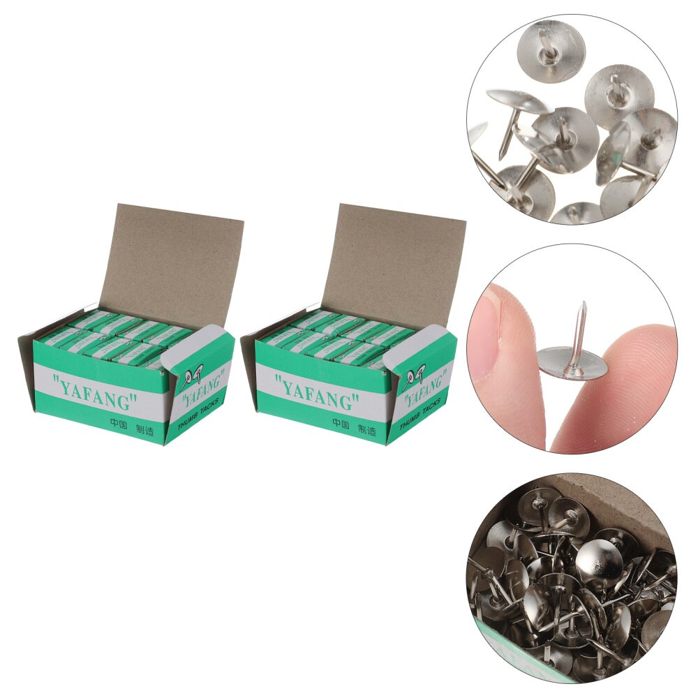 20 Boxes of Flat Push Pin Round Head Pin Office Thumbtack Iron Drawing Pin: Default Title