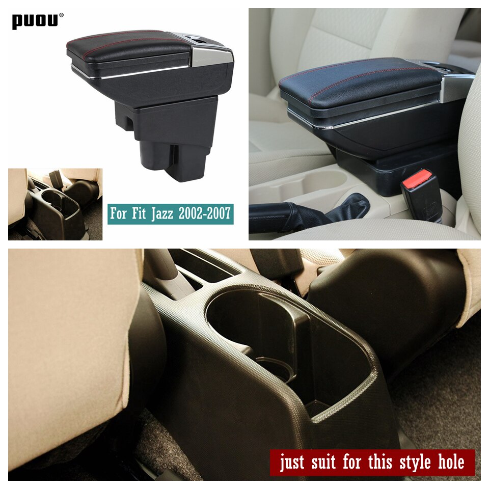 Arm Rest Voor Honda Fit Jazz 2002-2007 Hatchback Armsteun Center Middenconsole Opbergdoos met USB Opladen