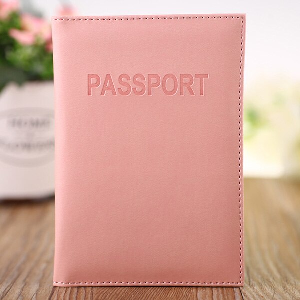 Travel Women Passport Cover Cute Top Leather Pu Passport wallet and case pochette passeport uk russia: Pink