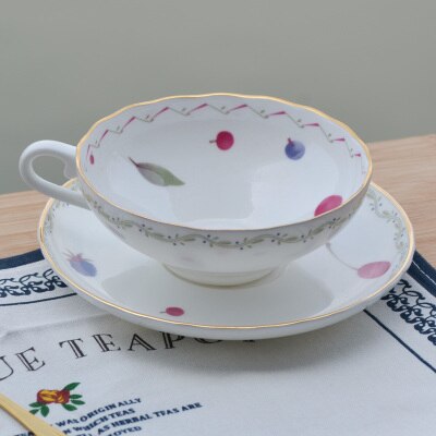 British Afternoon Tea Set Bone China Coffee Cup Set European Ceramic Coffee Cup Saucer Set Black Tea Set: F