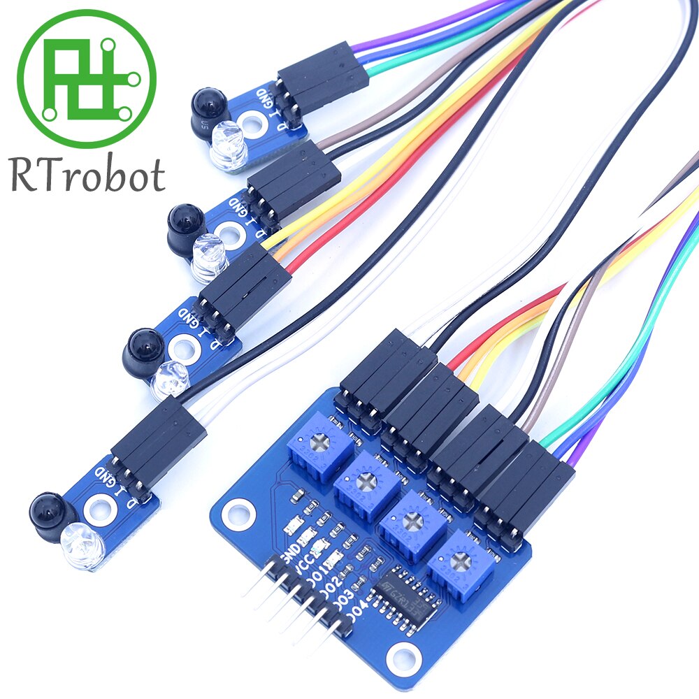 Vier-Wege-Infrarot-Tracing 4-Kanal-Tracking-Modul Übertragungsleitung Hindernisvermeidung Auto-Robotersensoren