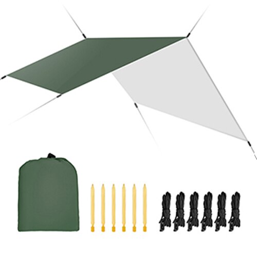 Vela de sombra para jardín impermeable, tela de poliéster cuadrada, al aire libre para acampar, senderismo, patio, refugio para jardín, toldos para cochecitos: Verde militar