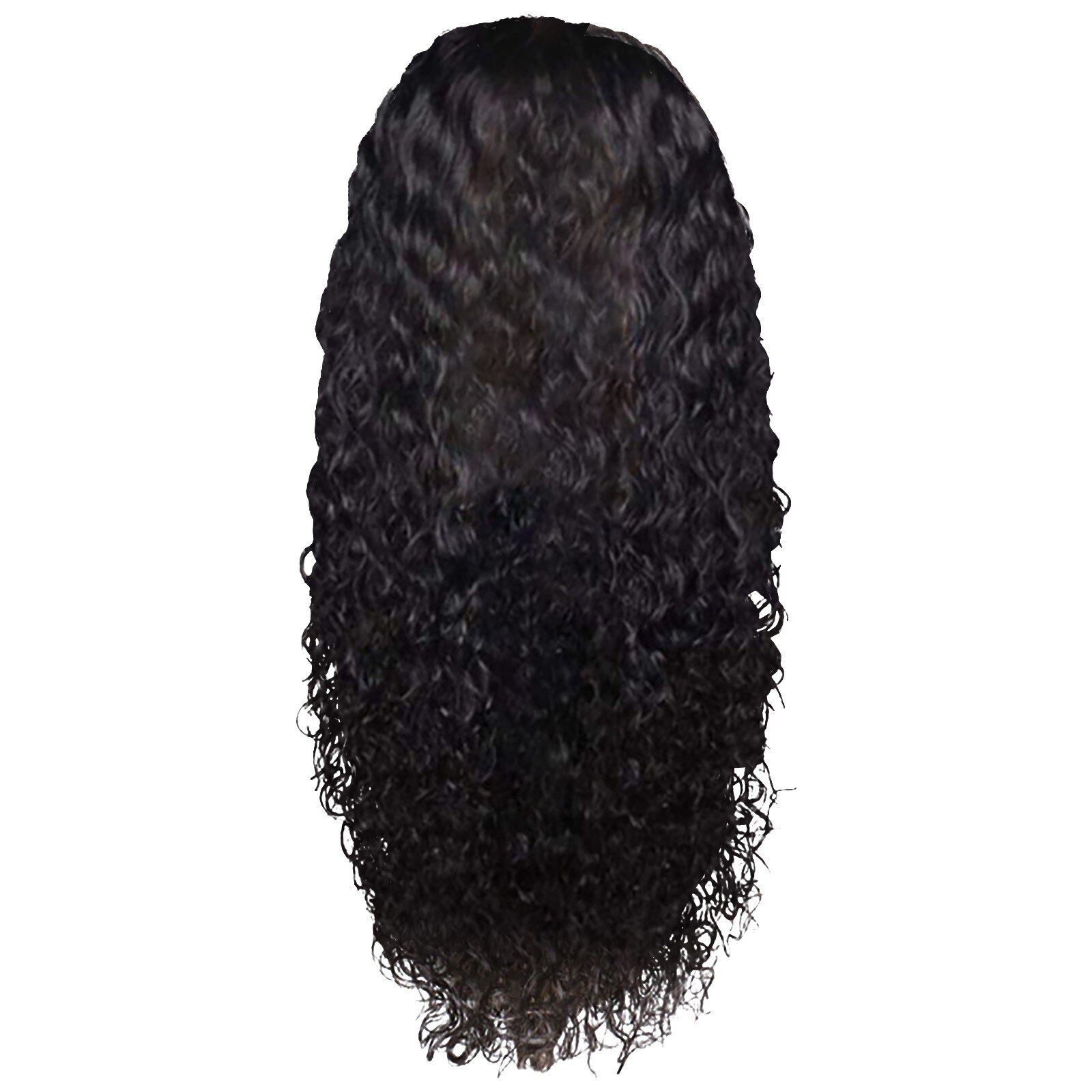 Peluca de pelo rizado negro para mujer, largo sintético Afro, División Midd, fibra resistente al calor, Media peluca atada a mano # g30
