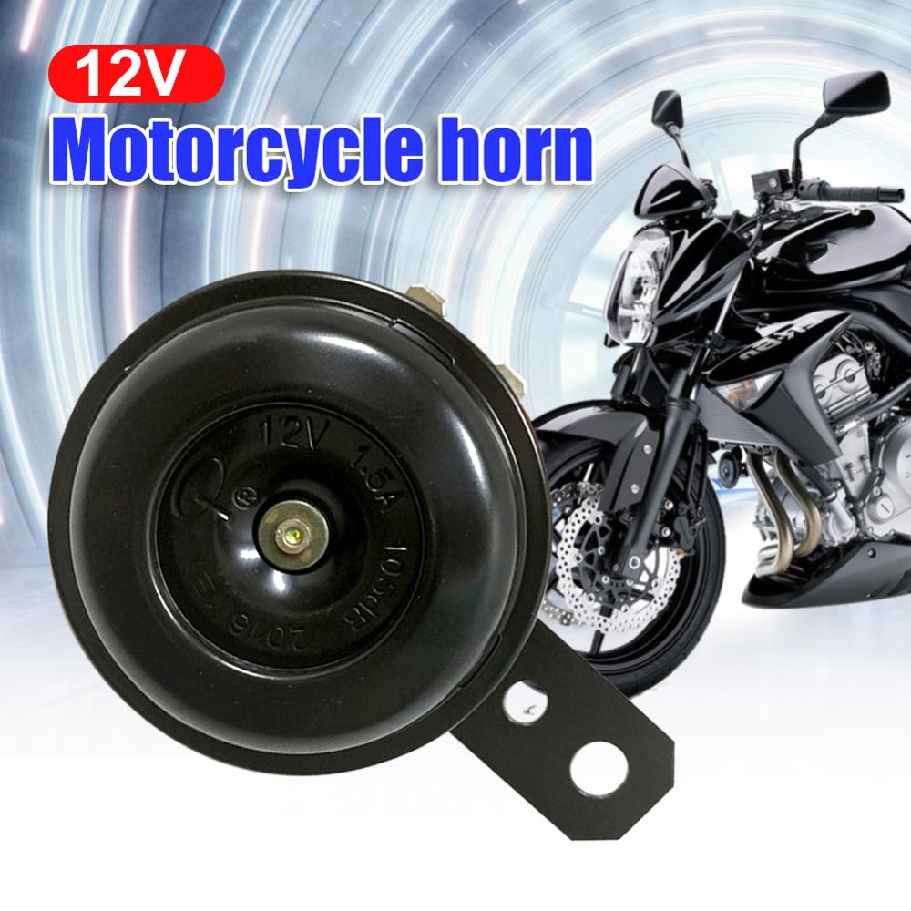 Universal Motorcycle Electric Horn kit 12V 1.5A 105db Waterproof Round Loud Horn Speakers for Scooter Moped Dirt Bike ATV