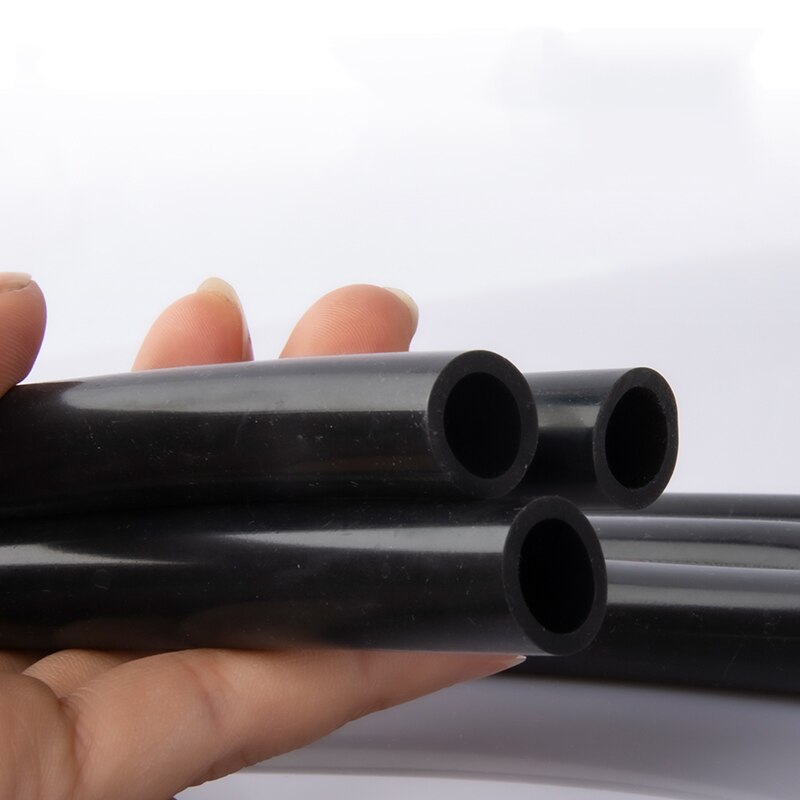 Tubo de silicona negra para riego de jardín, manguera de goma aislante de Grado Industrial, piezas de automóvil negras, identificación Universal de 3mm ~ 10mm