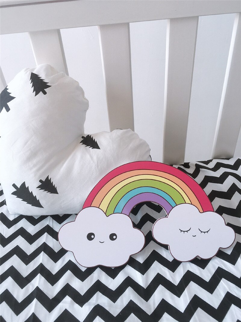 Nórdico crianças quarto do berçário decoração arco-íris nuvem pendurado decoração artesanal crianças quarto do bebê pendurado decoração da parede para cama do bebê pára-choques