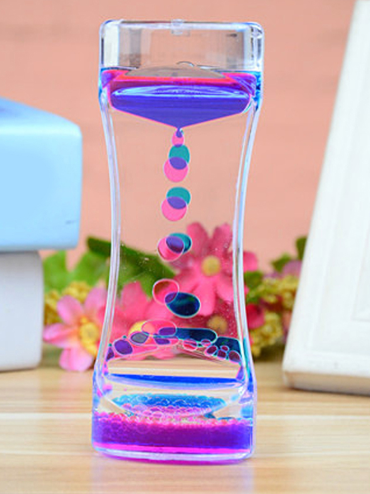 Double Color Floating Liquid Oil Acrylic Hourglass Liquid Visual Movement Hourglass Timer Desk Kids Sand Timer Sand Clock