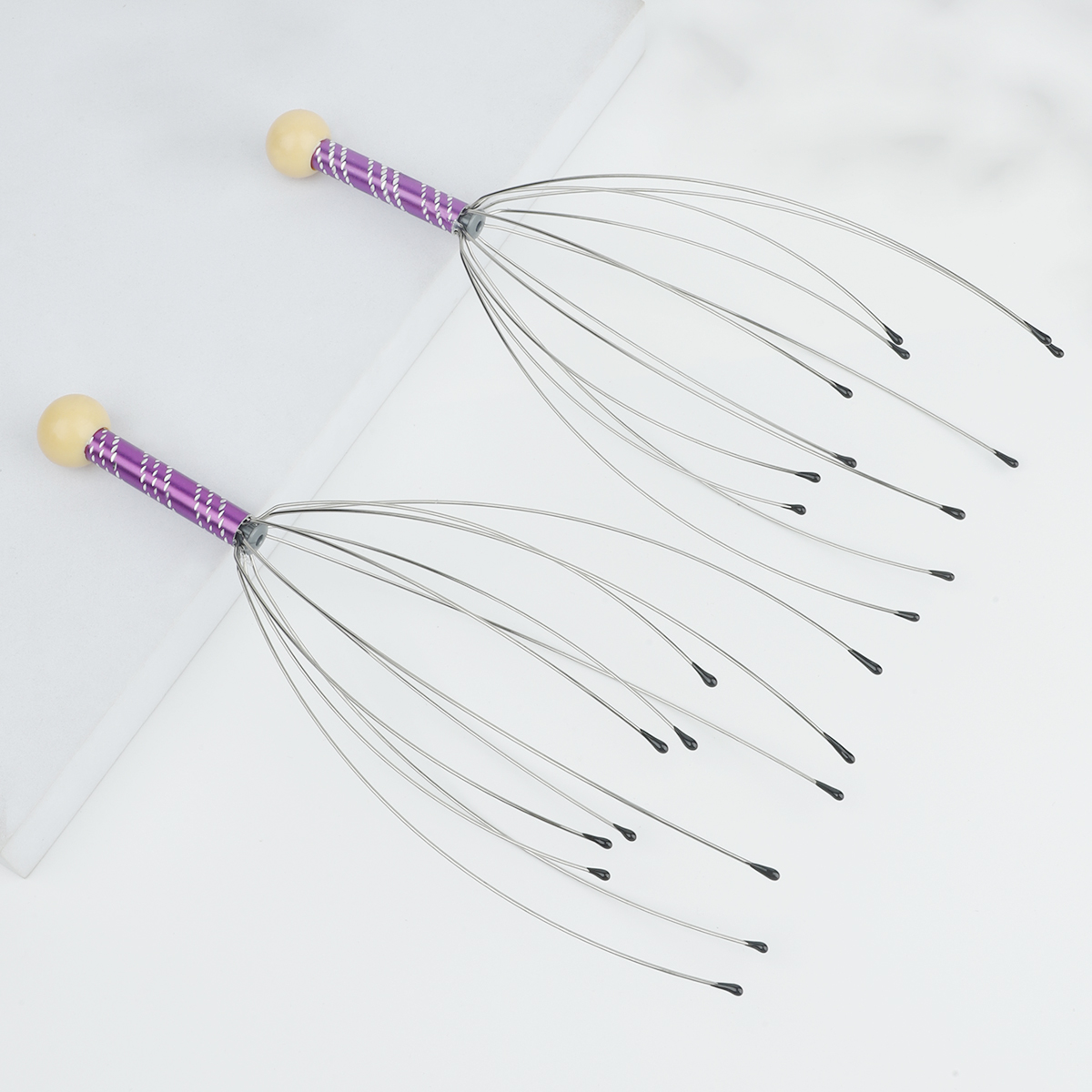 1/2sopus Head Massager Hoofdhuid Massage Klauw Soul Extractor Verlicht Spanning Spier Ontspanning Relief Vermoeidheid Massager Care Tools: Goud