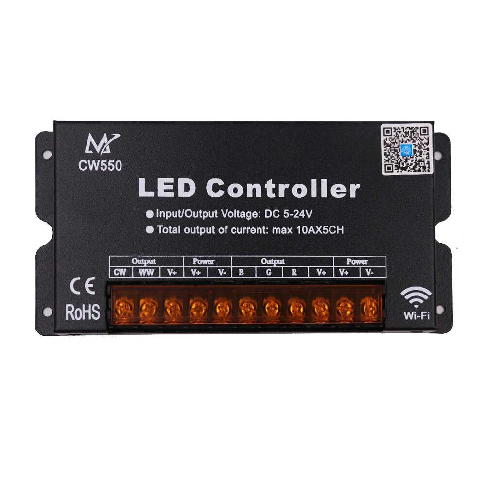 Amplificador de señal Wifi de alta velocidad, atenuador 50A, repetidor de señal de datos para 5V 12V 24V 5050 RGB + CCT RGB RGBW, tira de luz LED RGBWW: RGB wifi controller