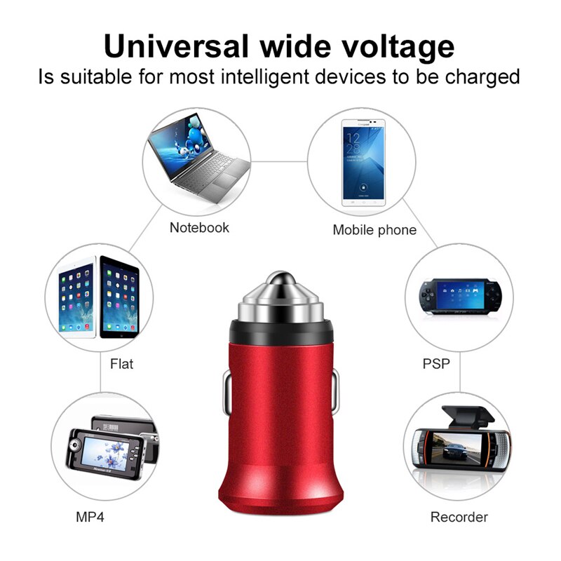 Universal Dual USB Car Charger 5V2.A Mini Charger Fast Charging Without LED for Mobile Phone Smartphone Xiaomi Samsung iPhone X