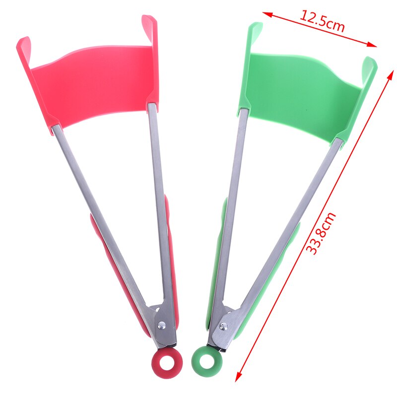 Espátula y pinzas de cocina inteligentes 2 en 1, antiadherente, resistente al calor, marco de acero inoxidable, pinza de cocina de silicona, herramientas