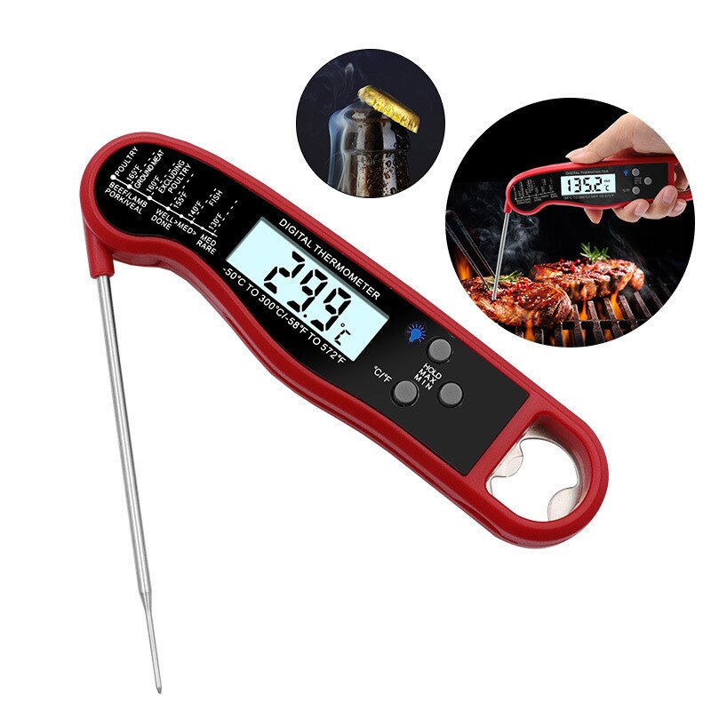 Opvouwbare Waterdichte Keuken Bakken Voedsel Thermometer Barbecue Vlees Thermometer Probe Type Vloeibare Thermometer