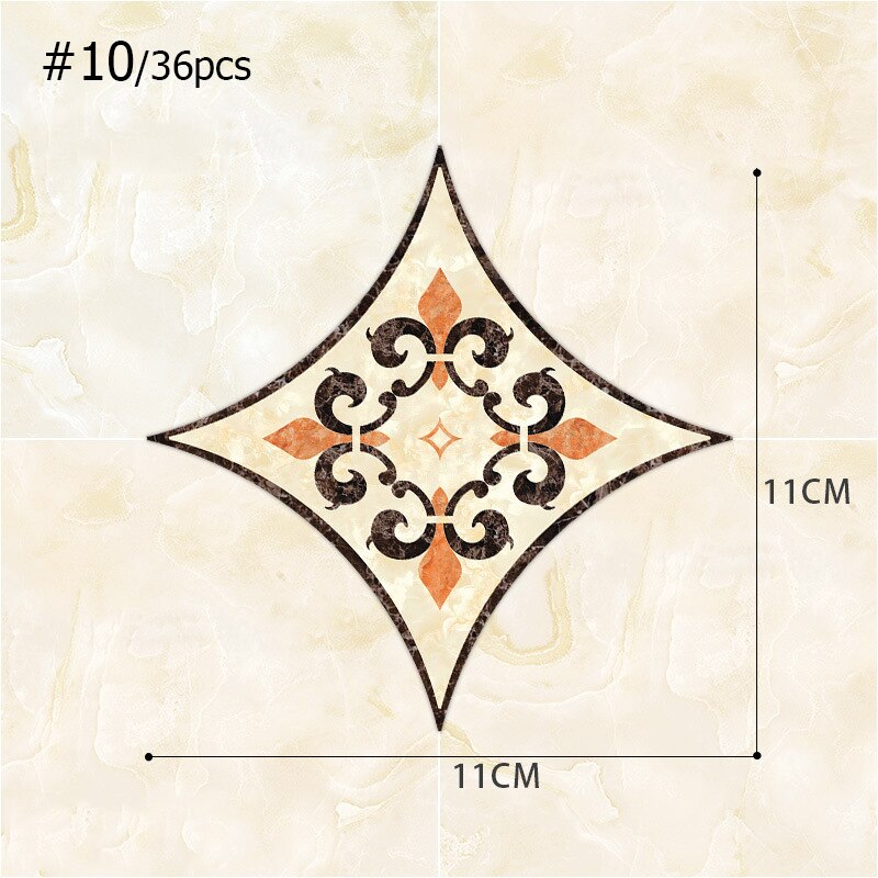 36 Pcs Self Adhesive Floor Tile Stickers Waterproof Floor Diagonal Sticker Europe Royal Style Living Room Decor Wall Floor Stick: 10