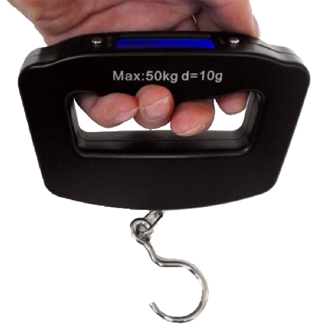 50Kg Draagbare Elektronische Digitale Schaal Steelyard Blauw Backlight Led Display Bagage Schaal Handheld Opknoping Schaal