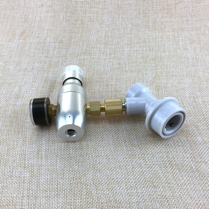 Kit de cargador de CO2 regulado Premium, 0-60 PSI con bloqueo de bola, desconexión de Gas, rosca de 3/8"