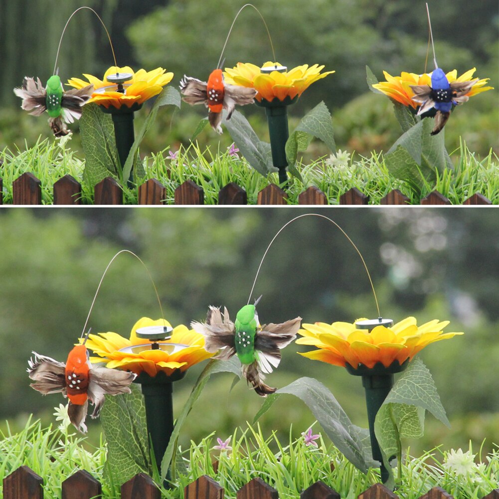 Sonne Blume Solar- Energie Elektrische Kolibri Simulation Dekoration Tanzen Fliegen Hof Flattern Vibration Handwerk Ich bin Freien Garten