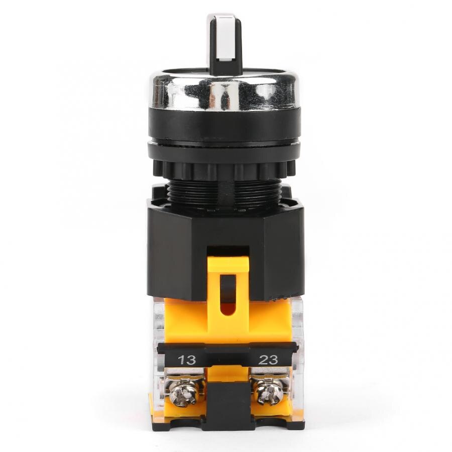 22mm 3 Position Auto Reset Selector Momentary Rotary Switch Long Handle LA38-20BX33 220V/380V