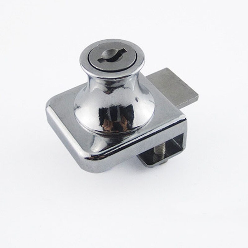 Single Glass Lock Zinc Alloy Showcase Cabinet Door Cylinder Sliding Glass Push Door Locks For Furniture Hardware
