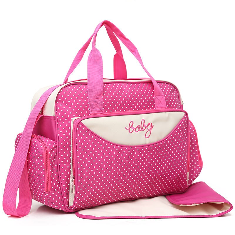 5 Stuks Multifunctionele Grote Capaciteit Moeder Luiertas Voor Baby &#39;S Reistas Mode Maternal Nappy Messenger Bag Producten: Pink big bag