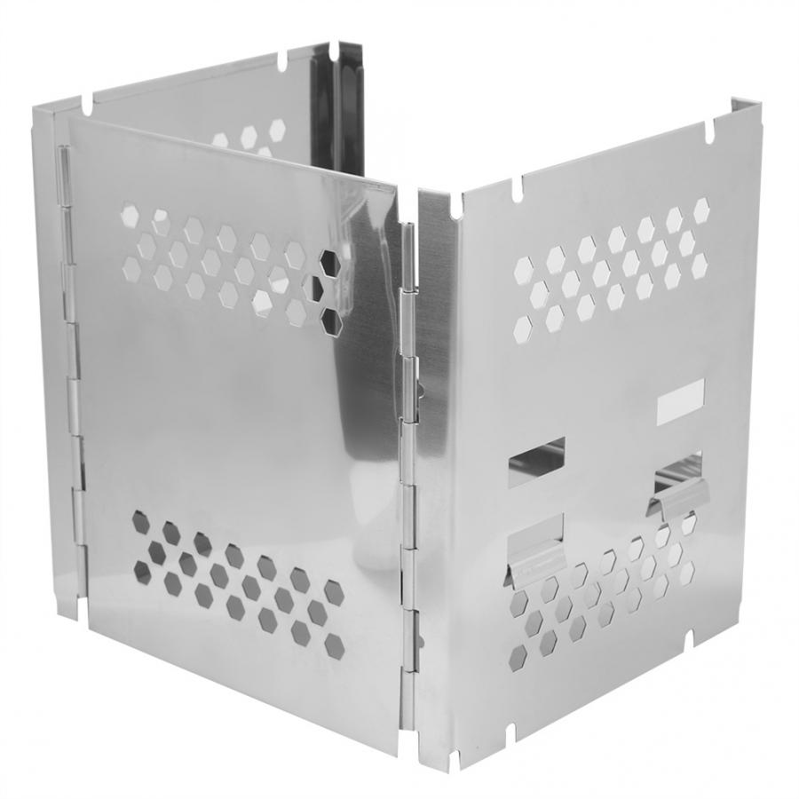 Opvouwbare Mini Rvs Barbecue Oven Rack Kolen Kachel Beugel Wind Shiled BBQ Accessoires BBQ Gereedschap