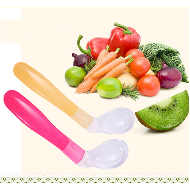 1 Uds. Cuchara de alimentación infantil para niños, cucharas de entrenamiento, utensilios para niño bebé alimentar, libre de BPA, silicona suave de primera etapa, 3 opciones