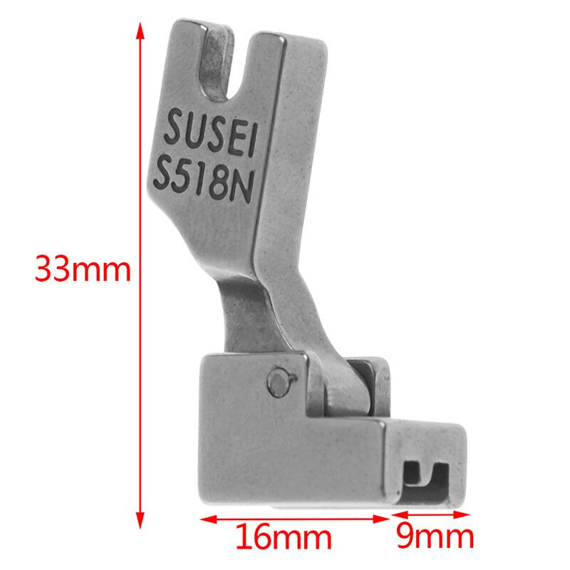Pie de cremallera Invisible S518N para máquinas de coser, prensatelas para máquina Industrial, serie plana, acero de