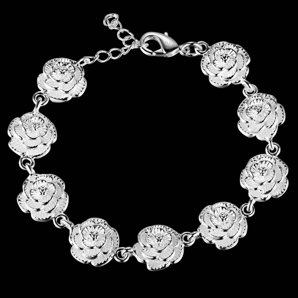 925 Sterling Zilveren Armbanden Voor Vrouwen Elegante Bloemen Ketting Classic Bruiloft Kerstcadeaus Fijne Sieraden