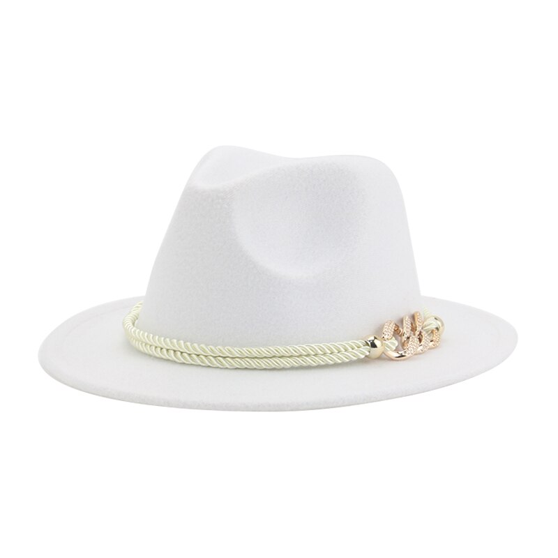 chapeau femme bonnet casquette chapeau homme Chapeau Fedoras pour filles et garçons, taille 52cm, 54cm, couleur unie, petites casquettes Jazz Panama, ceinture, robe formelle d'extérieur,: white