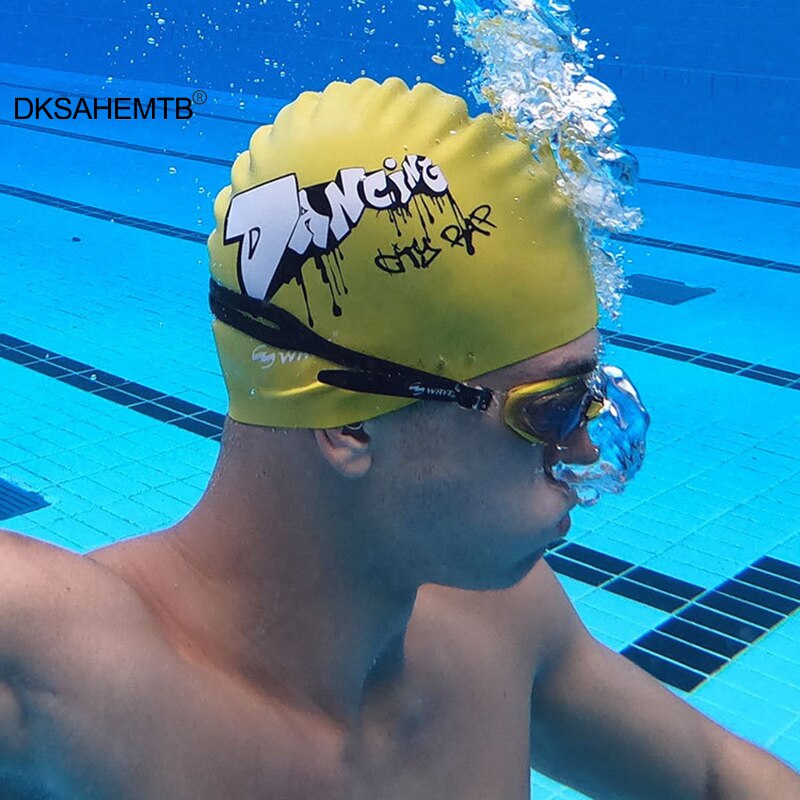 Badmuts Silicone Mannen En Vrouwen Waterdicht Plus Verdikking Lang Haar Sport Zwemmen Zwembad Cap Zwemmen Hoed Cover Voor Volwassen