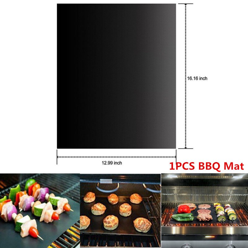 Non-stick grill grillmåtte høj sikkerhed gitter form bbq mat varmebestandighed genanvendelig grill mesh køkken gadgets tilbehør: 1 stk