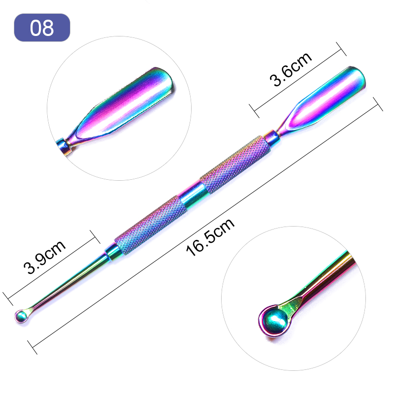 Kit de manicura con 8 estilos, alicates para cutículas, pinzas de acero inoxidable, herramientas de decoración de uñas acrílicas: 08