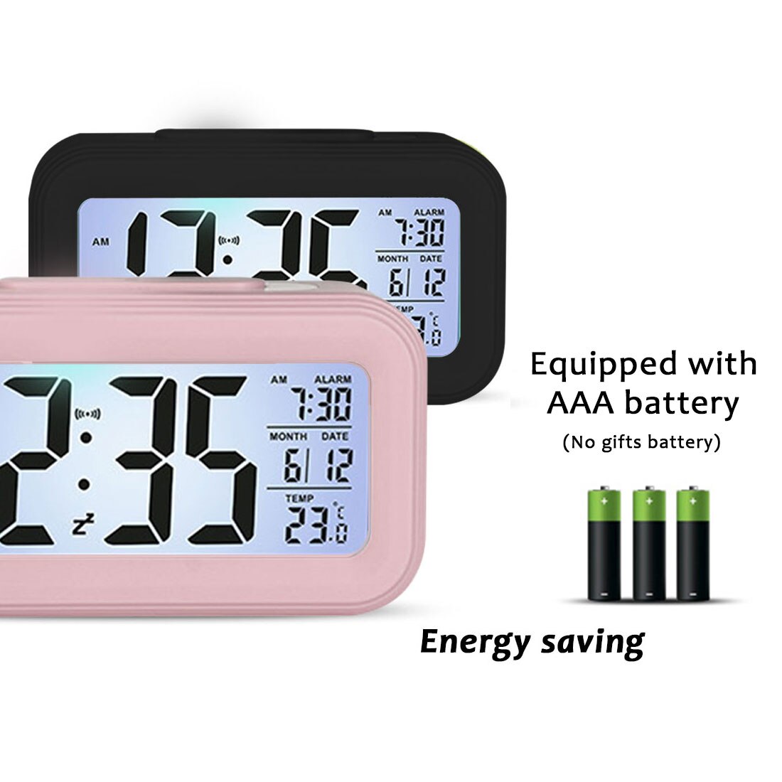 Led Digitale Wekker Smart Mute Backlight Elektronische Klok Temperatuur Kalender Snooze Functie Wekker