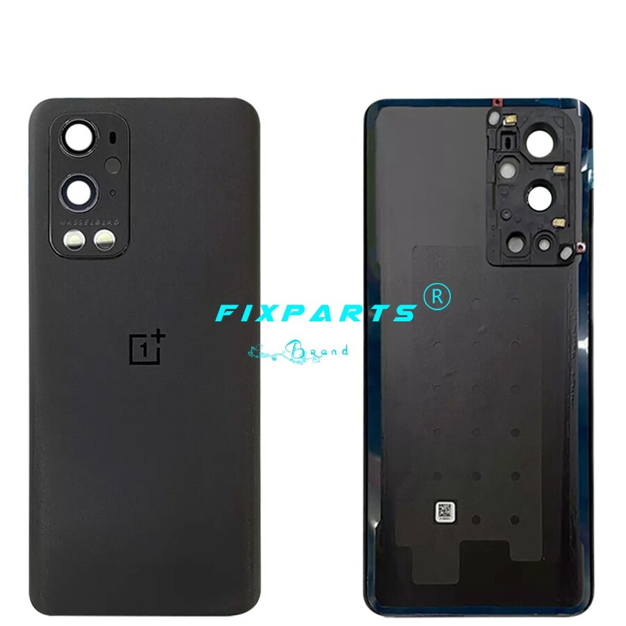Original para Oneplus 9 Pro cubierta de la batería del Panel de vidrio de la puerta trasera funda carcasa Oneplus 9Pro cubierta con lente de la cámara: Black With Lens