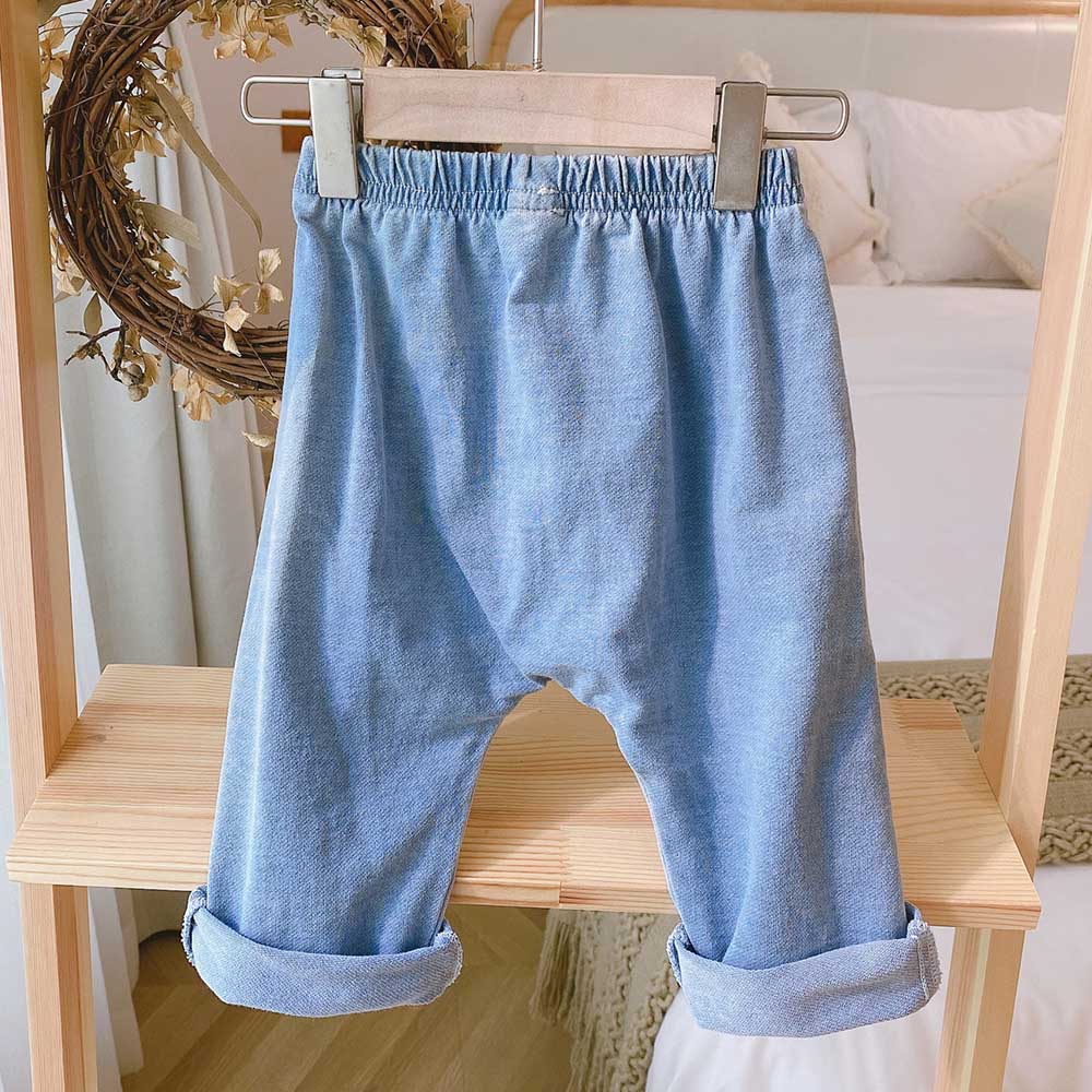 AmyaBaby Unisex Do Bebê Da Menina do Menino Calças Soltas Azul Denim calças Grandes PP Bebê Leggings Menina Roupas Infantis Jeans Meninos Casuais Macios