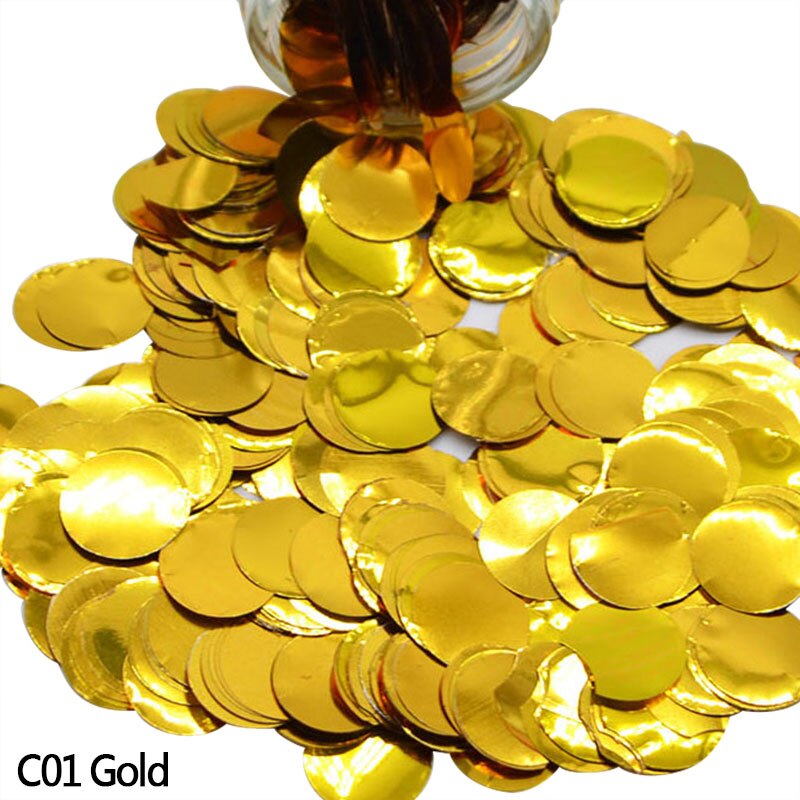 10g/ parti 1cm metallisk folie papir konfetti farverige styrofoam bolde runde stjerne fyld ballon konfetti bryllup fødselsdag dekoration: C01