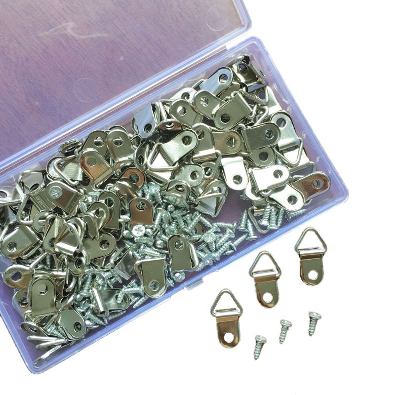 100 st/set d ring hängande bildram rem hängare krokar oljemålning spegel hängare med skruvar kit 37md
